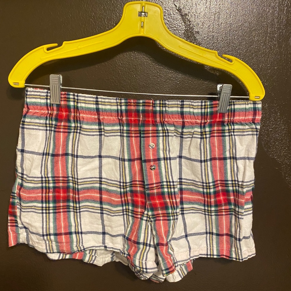 Plaid sleep shorts